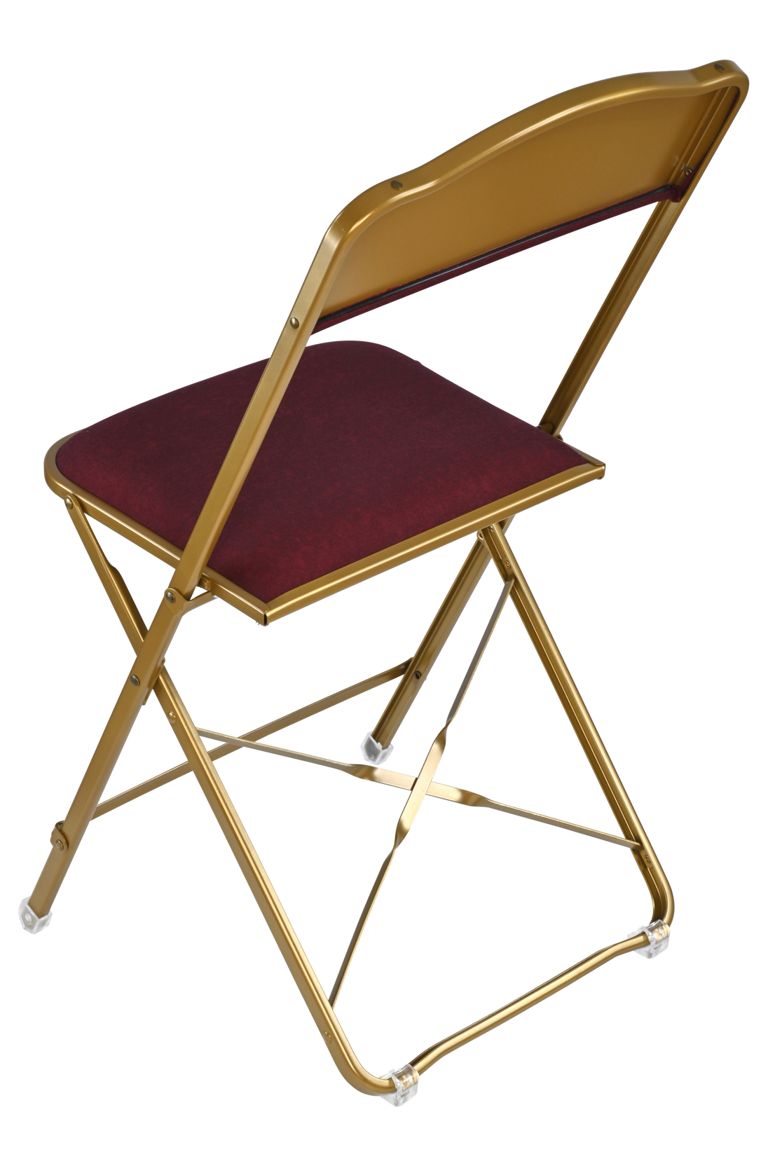 Gold Frame Burgundy Fabric Fritz Style Folding Chairs