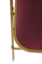 Load image into Gallery viewer, Gold Frame Burgundy Fabric Fritz Style Folding Chairs
