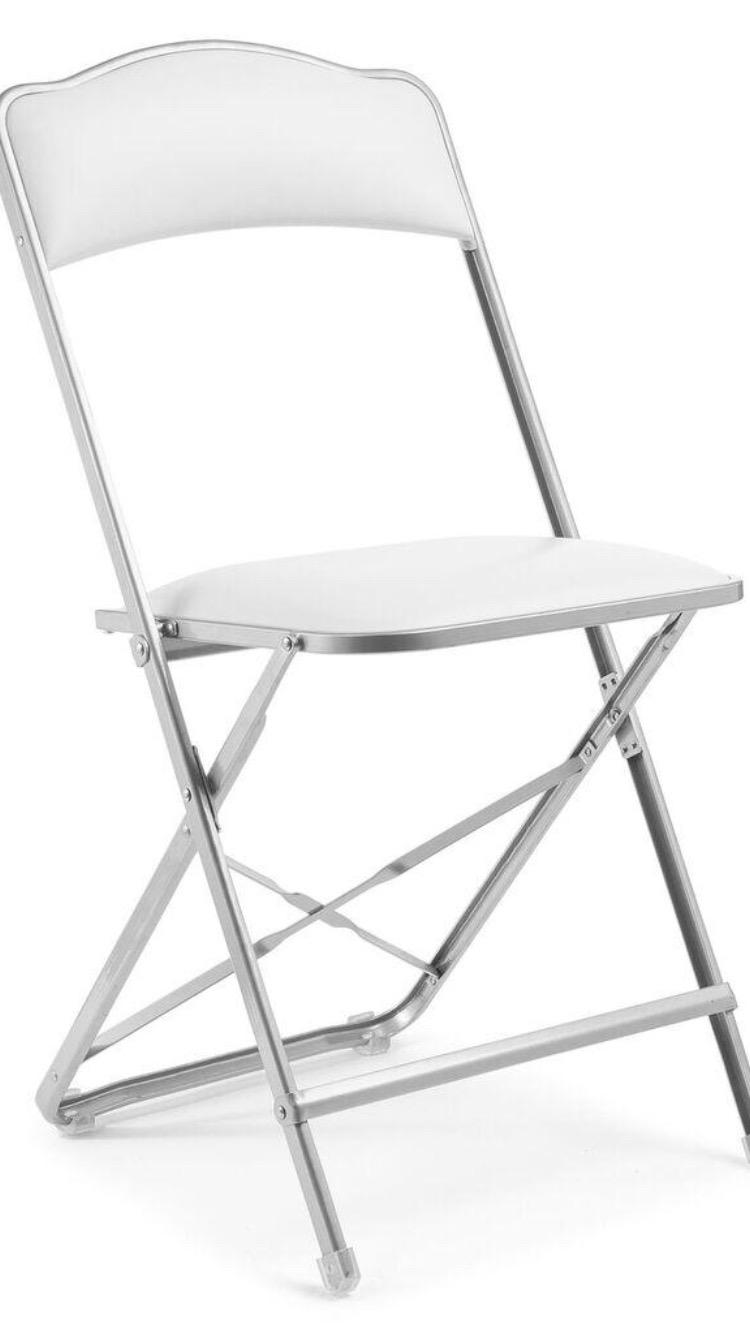 小物 FCRB FOLDING CHAIR Silver Frame Fritz Style Folding Chairs with Vinyl Cushion